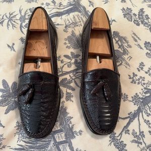 Men’s Belvedere Florence;Genuine Italian Handmade,Leather Ostrich Tassel Loafers